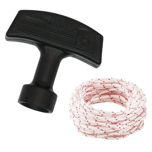 TYDHGSE Rückstoßstarterseil, 10 M X 3 Mm, Zugseil Mit 0/1/2/3 Startergriffen for Benzin-Rasenmäher-Motorteile(10m-1handle) von TYDHGSE