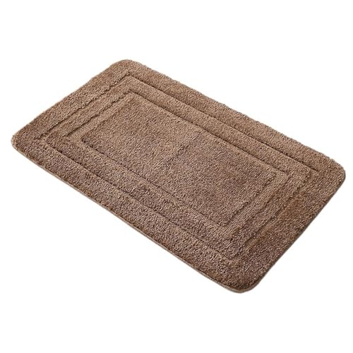 TYDHGSE Super Saugfähiger Badezimmerteppich, Verdickende, rutschfeste Badematten, Schmutzabweisend, Badezimmer-Bodenteppiche, Waschbare Wohnzimmer-Fußmatte(Champagne,50x80cm) von TYDHGSE