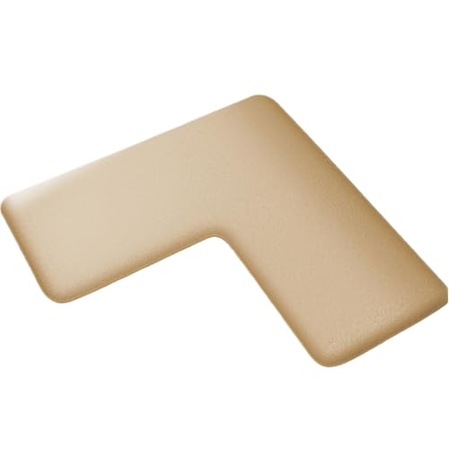 TYDHGSE Verdickte, Einfarbige, Saugfähige Und Schmutzabweisende Bodenmatte for Badezimmer In L-Form, rutschfeste Türmatte, Weiche Fußmatte for Duschräume(Apricot,750MMx750MM) von TYDHGSE