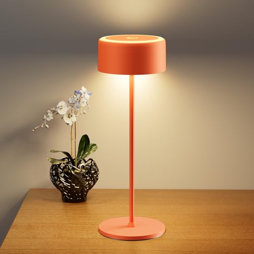 TYEE Tischlampe Kabellose LED Dimmbare Akku Tischleuchte, Wiederaufladbar Warme Lichtfarbe 2200-3000K Tischleuchte Für Innen und Aussen mit USB-C, Aluminium Tischlampe IP54 Wasserdichte, Orange TYEE Tischlampe Kabellose LED Dimmbare Akku Tischleuchte, Wiederaufladbar Warme Lichtfarbe 2200-3000K Tischleuchte Für Innen und Aussen mit USB-C, Aluminium Tischlampe IP54 Wasserdichte, Orange von TYEE