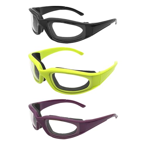 3 Stück Zwiebelschneidegläser, Küchenbrille, Spritzschutzbrille, Küchenhelfer, Kreative Brillenwerkzeuge von TYFGRT