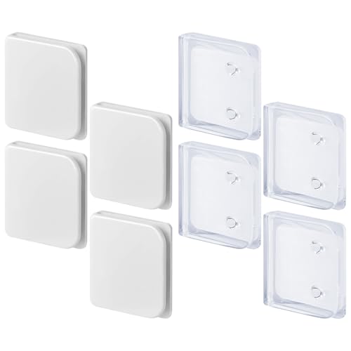 TYFGRT 4 Stück Weiße Duschvorhang-Clips Und 4 Stück Transparente Duschvorhang-Clips, Vorhanghalter, Winddichter Türvorhang-Clip, Stanzfreier Duschvorhang-Clip, Wohnaccessoires von TYFGRT