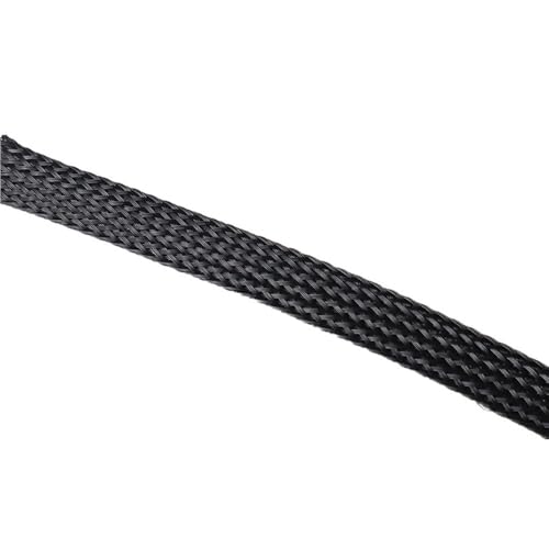 Hochtemperatur-Glasfaser-Geflechtschlauch – 600 °C, Rauschunterdrückung und Kabelmanagement, UL VW-1 flammhemmend, 1 Stück(Black,18MMx5M) von TYGIYY