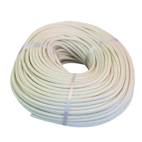 Hochtemperatur-Glasfaser-Geflechtschlauch – 600 °C Isolationsschutz for Kabel – 1–25 mm Innendurchmesser – 1 Stück, Weiß(12MMx20M) von TYGIYY