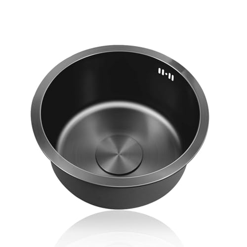 Rundspüle 1 Becken,Mini Spülbecken Schwarz Rund,Edelstahl Küchenspüle,Spüle Küche Klein,Küchenbecken mit Abflussrohr Einbauart: Einbau Von Oben und Unterbau Rundspüle 1 Becken,Mini Spülbecken Schwarz Rund,Edelstahl Küchenspüle,Spüle Küche Klein,Küchenbecken mit Abflussrohr Einbauart: Einbau Von Oben und Unterbau von TYLAOXIAO