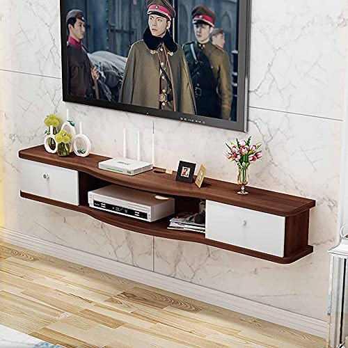TYLDBNF Schwebender TV-Ständer, Wand-TV-Aufbewahrungseinheit, mattierter TV-Wandschrank, Multimedia-Aufbewahrungsregal aus Holz, Wandmontage-Unterhaltungseinheit TYLDBNF Schwebender TV-Ständer, Wand-TV-Aufbewahrungseinheit, mattierter TV-Wandschrank, Multimedia-Aufbewahrungsregal aus Holz, Wandmontage-Unterhaltungseinheit von TYLDBNF