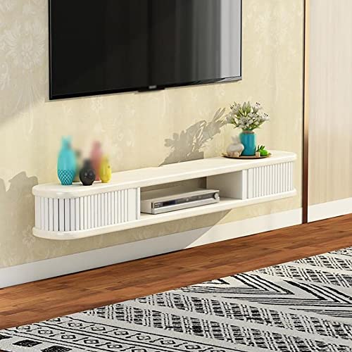 TYLDBNF Schwebender TV-Ständer, schwebender TV-Schrank, Medienkonsole im Schiebetür-Design mit Kabellöchern, verwendet als Wandständer im Wohnzimmer-Hintergrund von TYLDBNF