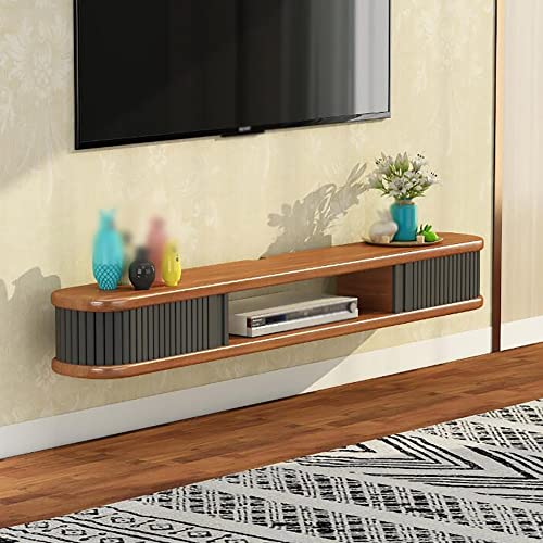 TYLDBNF Schwebender TV-Ständer, schwebender TV-Schrank, Medienkonsole im Schiebetür-Design mit Kabellöchern, verwendet als Wandständer im Wohnzimmer-Hintergrund von TYLDBNF