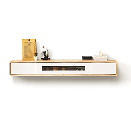 TYLDBNF Schwebender TV-Ständer-Schrank, schwebender TV-Schrank, wandmontierter TV-Schrank aus massivem Holz mit Drahtloch, geeignet für Wohnzimmer, Unterhaltungszimmer, Büro TYLDBNF Schwebender TV-Ständer-Schrank, schwebender TV-Schrank, wandmontierter TV-Schrank aus massivem Holz mit Drahtloch, geeignet für Wohnzimmer, Unterhaltungszimmer, Büro von TYLDBNF
