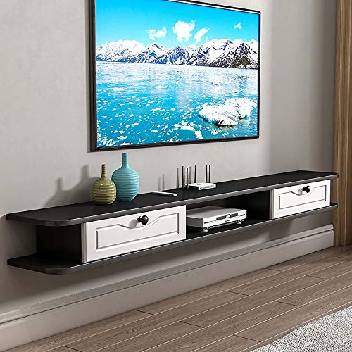 TYLDBNF Schwimmender TV-Ständer, Wand-TV-Schrank, wandmontiertes Mediencenter aus Massivholz, schwimmende Unterhaltungseinheit für Wohnzimmer, Schlafzimmer, TV-Set-Top-Box-Rack TYLDBNF Schwimmender TV-Ständer, Wand-TV-Schrank, wandmontiertes Mediencenter aus Massivholz, schwimmende Unterhaltungseinheit für Wohnzimmer, Schlafzimmer, TV-Set-Top-Box-Rack von TYLDBNF