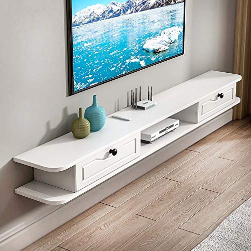 TYLDBNF Schwimmender TV-Ständer, Wand-TV-Schrank, wandmontiertes Mediencenter aus Massivholz, schwimmende Unterhaltungseinheit für Wohnzimmer, Schlafzimmer, TV-Set-Top-Box-Rack TYLDBNF Schwimmender TV-Ständer, Wand-TV-Schrank, wandmontiertes Mediencenter aus Massivholz, schwimmende Unterhaltungseinheit für Wohnzimmer, Schlafzimmer, TV-Set-Top-Box-Rack von TYLDBNF