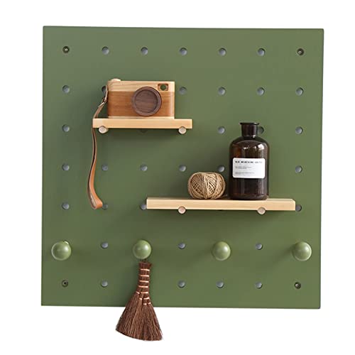 TYLDBNF Wandmontierter Stecktafel-Ausstellungsständer für Zuhause, quadratisches Holz-Stecktafel-Kombinationsset mit 2 Regalen und 4 Haken, modularer Aufbewahrungsorganisator für TYLDBNF Wandmontierter Stecktafel-Ausstellungsständer für Zuhause, quadratisches Holz-Stecktafel-Kombinationsset mit 2 Regalen und 4 Haken, modularer Aufbewahrungsorganisator für von TYLDBNF