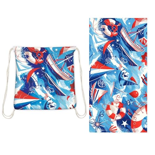 TYLXQH 2-in-1 Faltbarer Strandtuch-Rucksack Mikrofaser Leichtes Strandtuch Sandfrei Schnell Trocknend Absorbierend Dünne Kompakte Handtücher für Schwimmbad Camping Strand (I,70 * 140cm) von TYLXQH