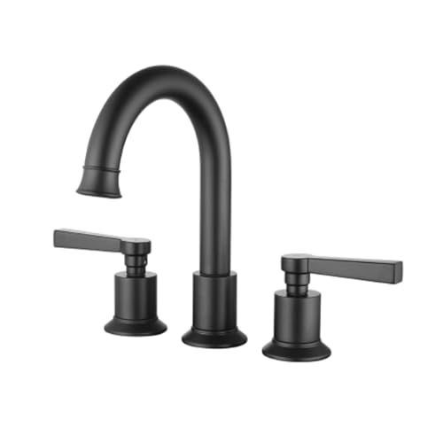 TYMYW 3 Loch Badewannenarmatur Doppelgriff Schwenkbar Geteilter Waschtisch-Wasserhahn Mischbatterie Messing,Schwarz TYMYW 3 Loch Badewannenarmatur Doppelgriff Schwenkbar Geteilter Waschtisch-Wasserhahn Mischbatterie Messing,Schwarz von TYMYW