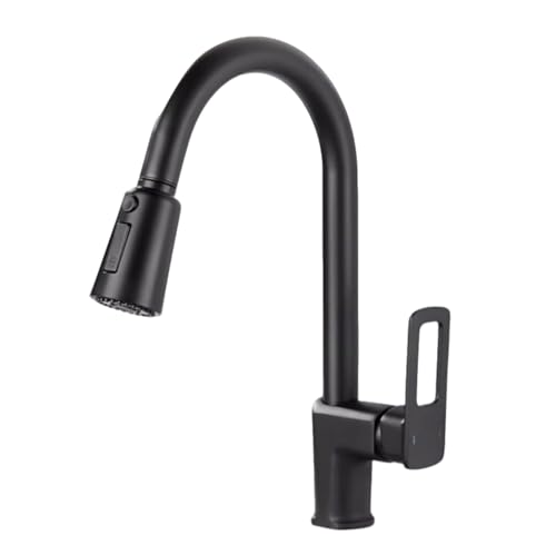 TYMYW Küchenarmatur Ausziehbar mit Brause 3 Modus 360° Schwenkbar Spültischarmatur Einzelloch Messing,Schwarz TYMYW Küchenarmatur Ausziehbar mit Brause 3 Modus 360° Schwenkbar Spültischarmatur Einzelloch Messing,Schwarz von TYMYW