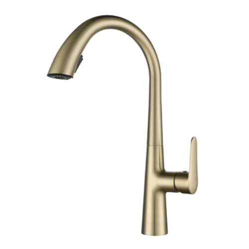 TYMYW Küchenarmatur Ausziehbar mit Zwei Strahlarten 360° Schwenkbar Wasserhahn Küche Mischbatterie Einzelloch,Gold TYMYW Küchenarmatur Ausziehbar mit Zwei Strahlarten 360° Schwenkbar Wasserhahn Küche Mischbatterie Einzelloch,Gold von TYMYW