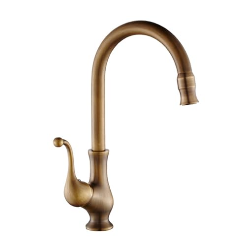 TYMYW Küchenarmatur Retro Messing 360 Drehbar Einzelgriff Spüle Wasserhahn Heiß und Kalt Einzelloch TYMYW Küchenarmatur Retro Messing 360 Drehbar Einzelgriff Spüle Wasserhahn Heiß und Kalt Einzelloch von TYMYW