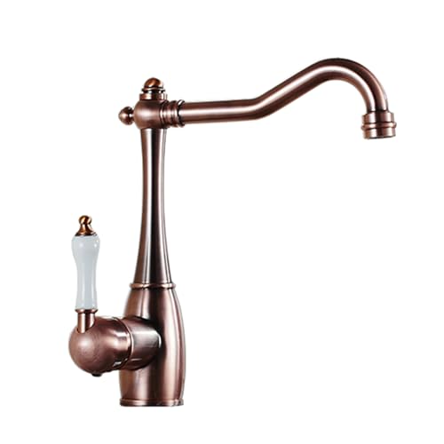 TYMYW Küchenarmatur Retro Messing 360 Drehbar Wasserhahn Küche Mischbatterie Einzelgriff Einzelloch TYMYW Küchenarmatur Retro Messing 360 Drehbar Wasserhahn Küche Mischbatterie Einzelgriff Einzelloch von TYMYW