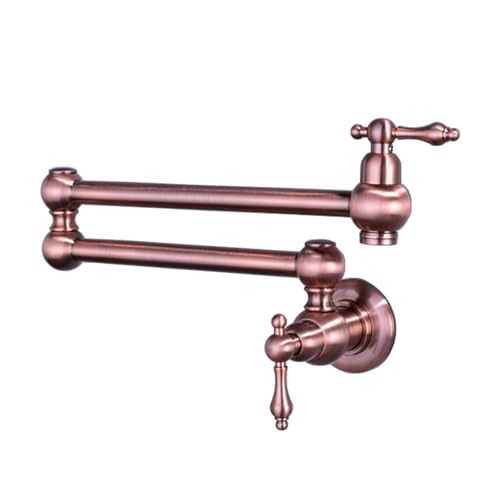 TYMYW Küchenarmatur Wandmontage Kaltwasser Faltbar Topffüller Wasserhahn mit Doppelgelenk Schwenkarm Zweigriff Einzelloch Retro TYMYW Küchenarmatur Wandmontage Kaltwasser Faltbar Topffüller Wasserhahn mit Doppelgelenk Schwenkarm Zweigriff Einzelloch Retro von TYMYW