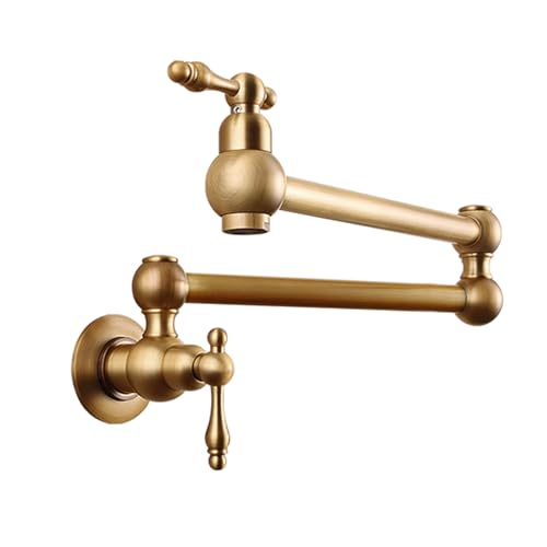 TYMYW Küchenarmatur Wandmontage Kaltwasser Faltbar mit Schwenkarm Topffüller Wasserhahn Zweigriff Einzelloch,Retro TYMYW Küchenarmatur Wandmontage Kaltwasser Faltbar mit Schwenkarm Topffüller Wasserhahn Zweigriff Einzelloch,Retro von TYMYW