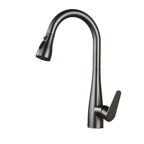 TYMYW Küchenarmatur mit Brause Ausziehbar 360° Schwenkbar Wasserhahn Küche Mischbatterie mit Brause 3 Modus,Grau Gebürstet TYMYW Küchenarmatur mit Brause Ausziehbar 360° Schwenkbar Wasserhahn Küche Mischbatterie mit Brause 3 Modus,Grau Gebürstet von TYMYW