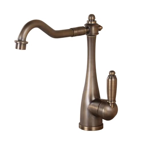TYMYW Retro Braun Küchenarmatur Messing 360 Drehbar Wasserhahn Küche Mischbatterie Einzelgriff Einzelloch TYMYW Retro Braun Küchenarmatur Messing 360 Drehbar Wasserhahn Küche Mischbatterie Einzelgriff Einzelloch von TYMYW