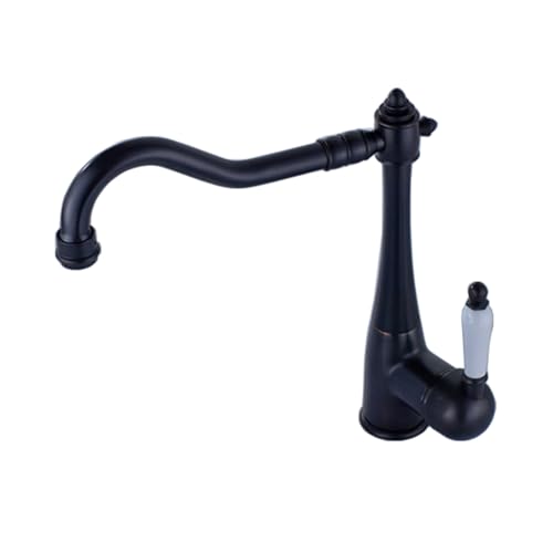 TYMYW Waschtischarmatur Retro Schwarz Hoch Wasserhahn Bad Messing 360°Schwenkbar Einhebel Einloch Mischbatterie TYMYW Waschtischarmatur Retro Schwarz Hoch Wasserhahn Bad Messing 360°Schwenkbar Einhebel Einloch Mischbatterie von TYMYW