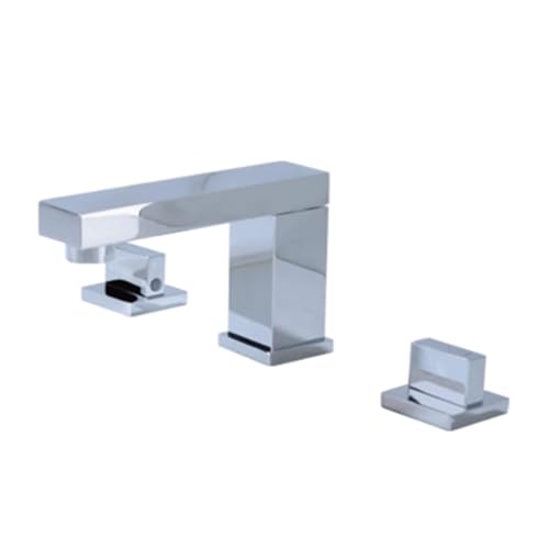 TYMYW Wasserhahn Bad 3 Loch Doppelgriff Drehbar Waschtischarmatur Mischbatterie Messing,Verchromtes Silber von TYMYW