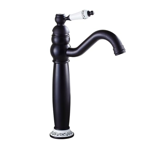 TYMYW Wasserhahn Bad Schwarz Antik Schwenkbar Einhebel Waschtischarmatur Mischbatterie Einzelloch Messing TYMYW Wasserhahn Bad Schwarz Antik Schwenkbar Einhebel Waschtischarmatur Mischbatterie Einzelloch Messing von TYMYW