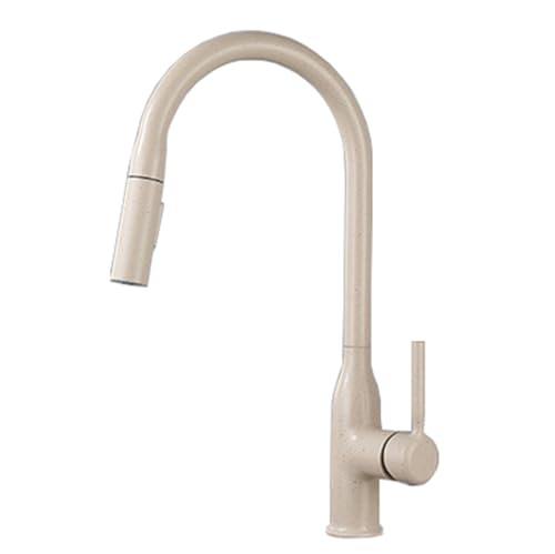 TYMYW Wasserhahn Küche Ausziehbar, Küchenarmatur mit Brause 2 Strahlarten 360° Schwenkbar Einzelloch Mischbatterie,Haferflocken von TYMYW