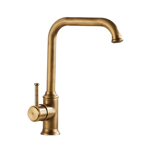 TYMYW Wasserhahn Küche Retro 360° Drehbar Einhebelmischer Heiß und Kalt Küchenarmatur Messing Einzelloch TYMYW Wasserhahn Küche Retro 360° Drehbar Einhebelmischer Heiß und Kalt Küchenarmatur Messing Einzelloch von TYMYW