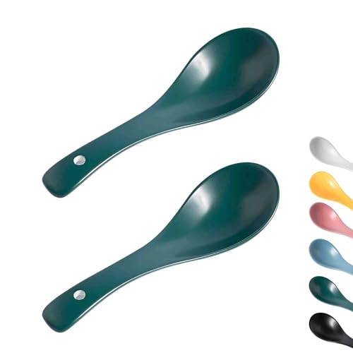 Asiatisches Suppenlöffel-Set, Chinesische Suppenlöffel, Kleine Ramen-Löffel, Esslöffel Zum Essen-grün-Set of 2 von TYMYYS