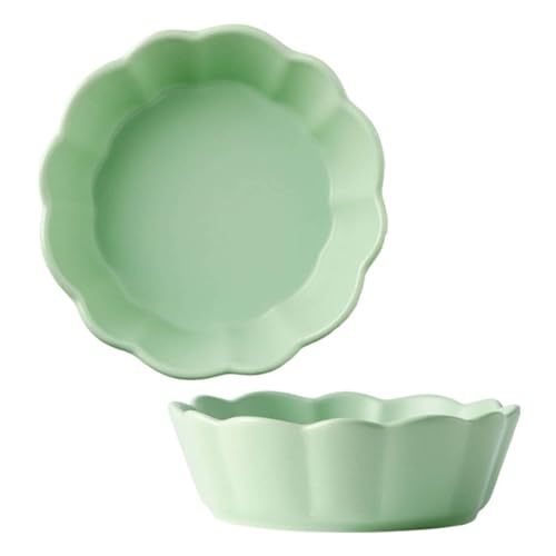 TYMYYS Kleine Runde Auflaufform, 2er-Set, Bunte Keramik-Kuchenform, Runde Keramik-Kuchenplatte-Blau-15cm von TYMYYS
