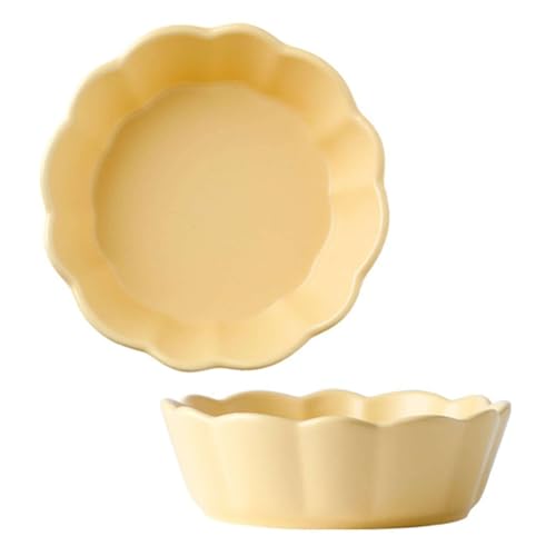 TYMYYS Kleine Runde Auflaufform, 2er-Set, Bunte Keramik-Kuchenform, Runde Keramik-Kuchenplatte-rot-15cm von TYMYYS