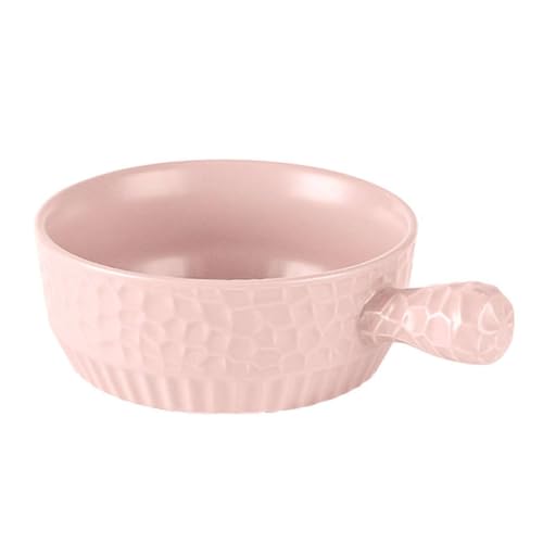 TYMYYS Suppentassen Mit Henkel,suppenschüssel Mit Griffen, Bouillonbecher, Cremesuppenschalen Porzellan, Keramikschale-rosa-15x15x6cm, 600ml von TYMYYS