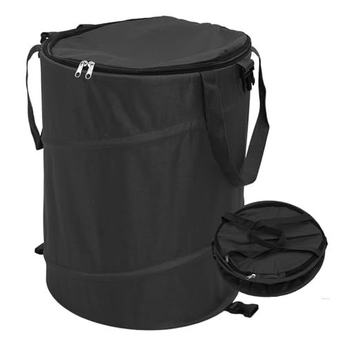 Gartenabfallsack stabil 91L-Selbststehend Gartensack Laubsack mit Deckel,Wiederverwendbar Grünschnittsack Laubsammler Wasserdicht für Gartenabfälle und Grünschnitt (Schwarz, Klein) von TYNJKJDM