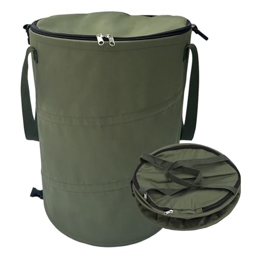 TYNJKJDM Faltbarer Camping Mülleimer, Gartenabfallsack mit Deckel 91L - Pop Up für Wohnmobil Festival Garten Strand Recycelbar Sack-Robust abwaschbar praktisch leicht (Grün, Groß) von TYNJKJDM