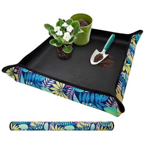 TYNJKJDM Pflanzmatte,wasserdichte Pflanzenmatte Gartenmatte,Pflanzunterlage Faltbar,Pflanzen Umtopfmatte Groß,Gartenpflanzmatte Umpflanzmatte für Sämling,Bodenwechsel,Beschneiden(50x50cm) von TYNJKJDM
