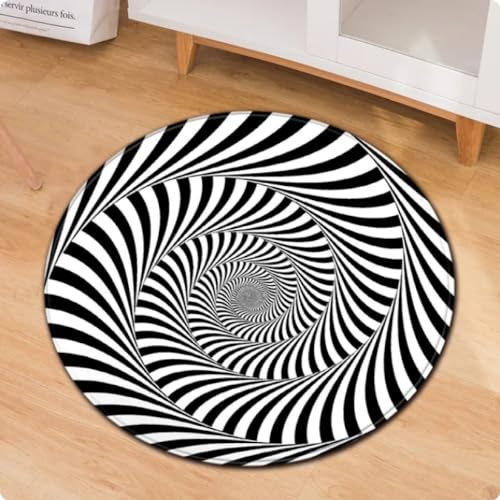 Bereich Teppich 3D-Illusion runder Teppich Teppiche für Wohnzimmer Schlafzimmer Bodenmatte,Durchmesser 60cm von TYNWASTH