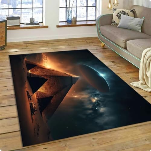 Bereich Teppich Ägyptische Pyramide Berühmte Architektur Teppich Teppich für Wohnzimmer Schlafzimmer Fußmatte Bodenmatte 160 * 200cm von TYNWASTH