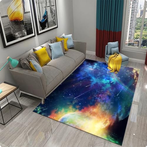 Bunte Galaxy Moon Teppiche, Teppiche für Wohnzimmer Schlafzimmer Esszimmer Badezimmer rutschfeste Teppichmatte 160 * 230cm von TYNWASTH
