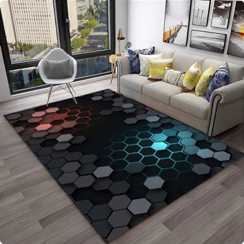 Geometrische Muster Bedruckte Fußmatten Teppich für Wohnzimmer Schlafzimmer Sofa Fußmatte Dekor 120 * 160cm von TYNWASTH