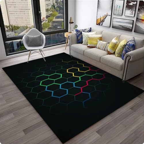 Geometrische Muster Bedruckte Fußmatten Teppich für Wohnzimmer Schlafzimmer Sofa Fußmatte Dekor 140 * 200cm von TYNWASTH