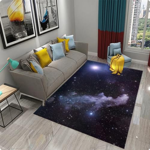 Kid Area Teppich 3D Universe Space Galaxy Planet Star Teppich, Teppich für Wohnzimmer Schlafzimmer Nachttisch Fußmatte 100 * 160cm von TYNWASTH