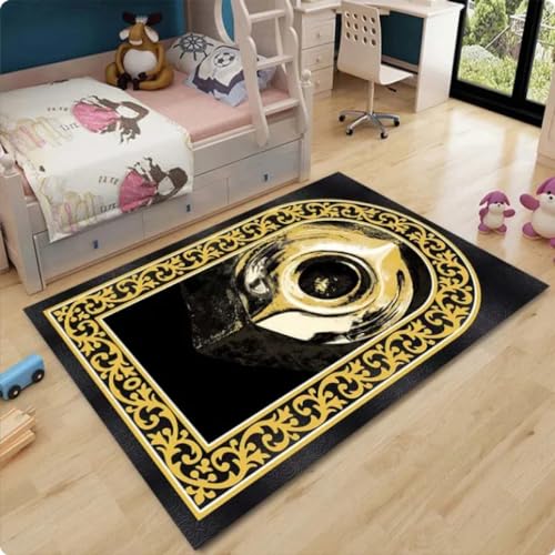 Schwarzer Gebetsteppich Teppich für Wohnzimmer Schlafzimmer Nachttisch Bodenmatte Teppich 160 * 230cm von TYNWASTH