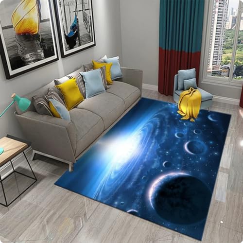 Teppiche für Kinder 3D Universe Space Planet Teppich Weltraum Bodenmatte Galaxie Sternenhimmel Thema Teppich 80 * 120cm von TYNWASTH