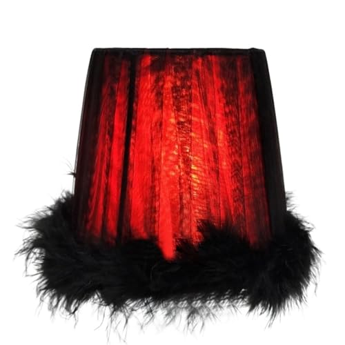 Feder Lampenschirm Nachttisch Schreibtisch Tisch Lampe Nacht Licht Chic Schatten Dinner Party Home Decor(Color 02) von TYNXK