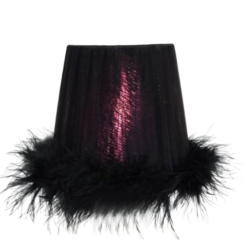 Feder Lampenschirm Nachttisch Schreibtisch Tisch Lampe Nacht Licht Chic Schatten Dinner Party Home Decor(Color 04) von TYNXK