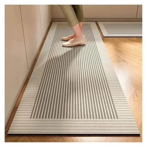TYNXK 1/2PC Küchenbodenmatte Rutschfester und ölbeständiger Teppich Kieselgurschlamm saugfähige Fußmatte Heimdekoration(Color-02,2PC 50x80 50x160cm) von TYNXK