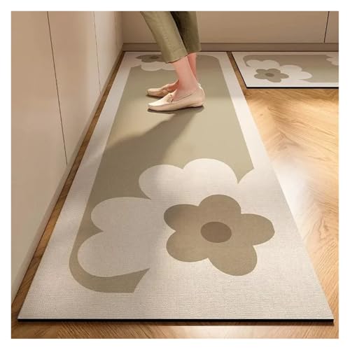 TYNXK 1/2PC Küchenbodenmatte Rutschfester und ölbeständiger Teppich Kieselgurschlamm saugfähige Fußmatte Heimdekoration(Color-04,1PC50X160CM) von TYNXK